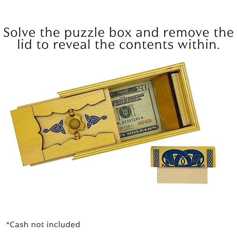 Project Genius Viking Sea Chest Classic Wooden Brainteaser Puzzle Box  Gift for Kids 8+  Teens  and Adults - Secret Hidden Compartment for Gift Cards  Cash  and Valuables- True Genius Norse Trick Box - Image 5